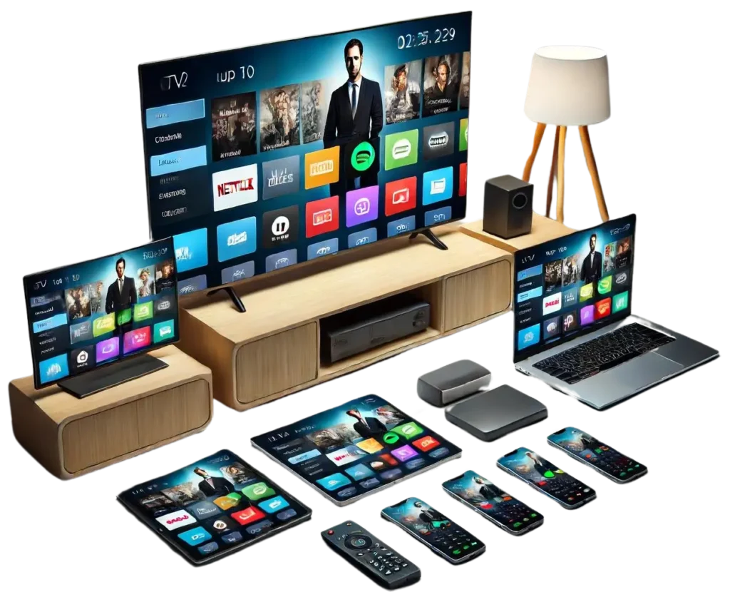 five devices with our best IPTV service annual plan